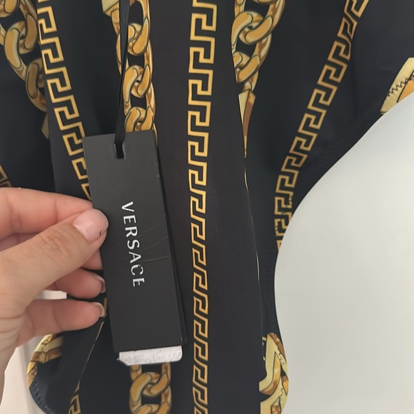 Versace Black and Gold Bodysuit with Chain Pattern - Picture 4 of 6
